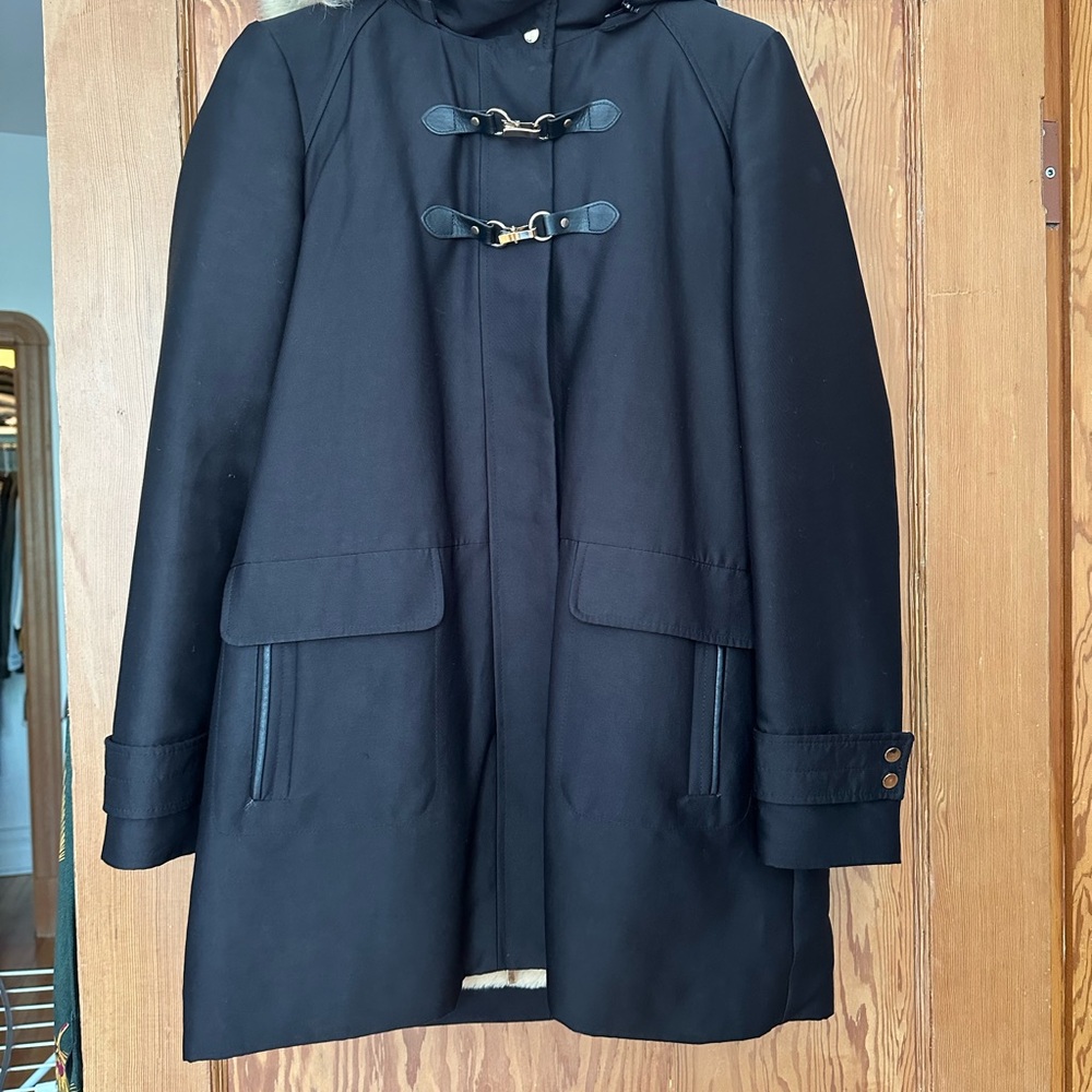 Mango Black Toggle Coat
